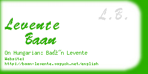 levente baan business card